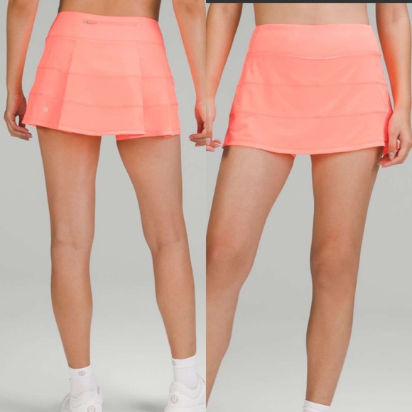 Lululemon Pace Rival Mid-Rise Skirt Sunset Orange Size 6 - Picture 1 of 8